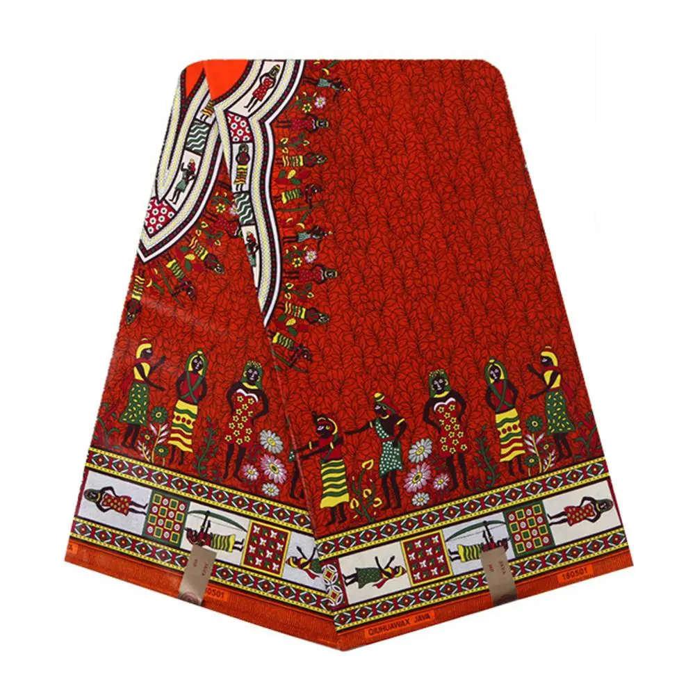 Африканская вощеная ткань принтом Анкары Дашики из хлопка Angelina Design 6 ярдов для