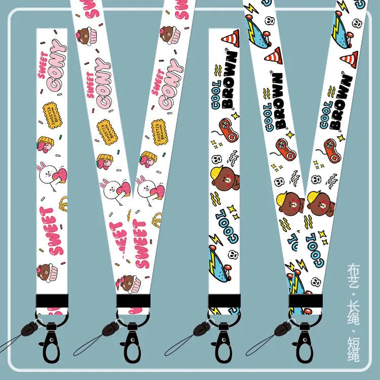 

Disney Carton 2pcs phone lanyard Ribbon Band phone charm Keychain ForWomen Bag Car Keyring Charms Ribbons For Phone Case