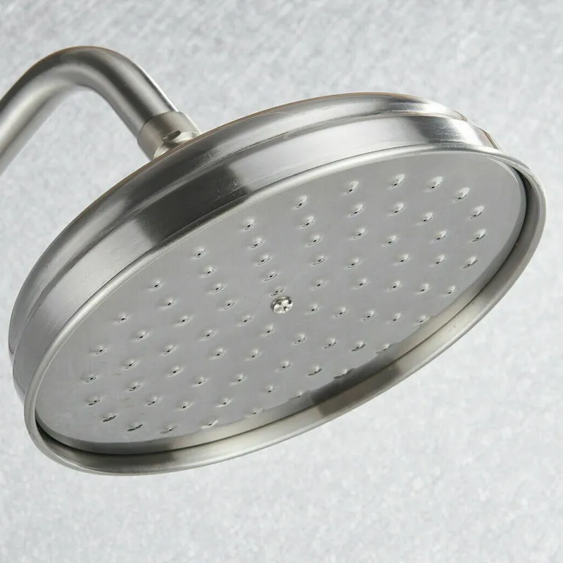 

8" ( inch ) Brushed Nickel Brass Round Shape Bath Rainfall Shower head / Bathroom Accessory (Standard 1/2") ash228