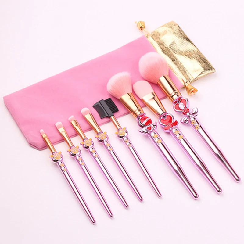 

8pcs Moon Makeup Brushes Sets & Kits Moon Soft Hair Blusher Concealer Eye Shadow Lip Brush Cosmetics Tool