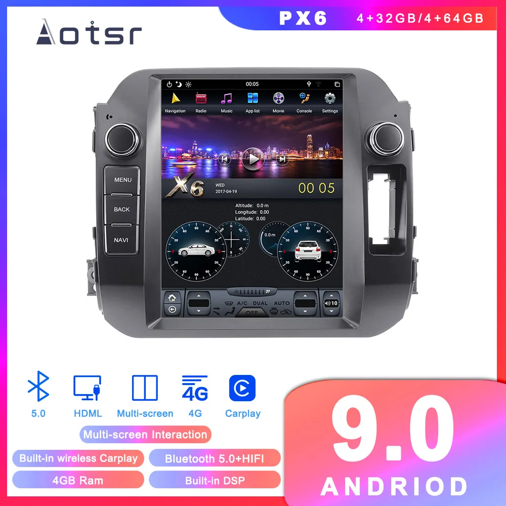 Автомобильный DVD плеер в стиле Tesla PX6 Android 9 GPS навигация для KIA Sportage 2016 +