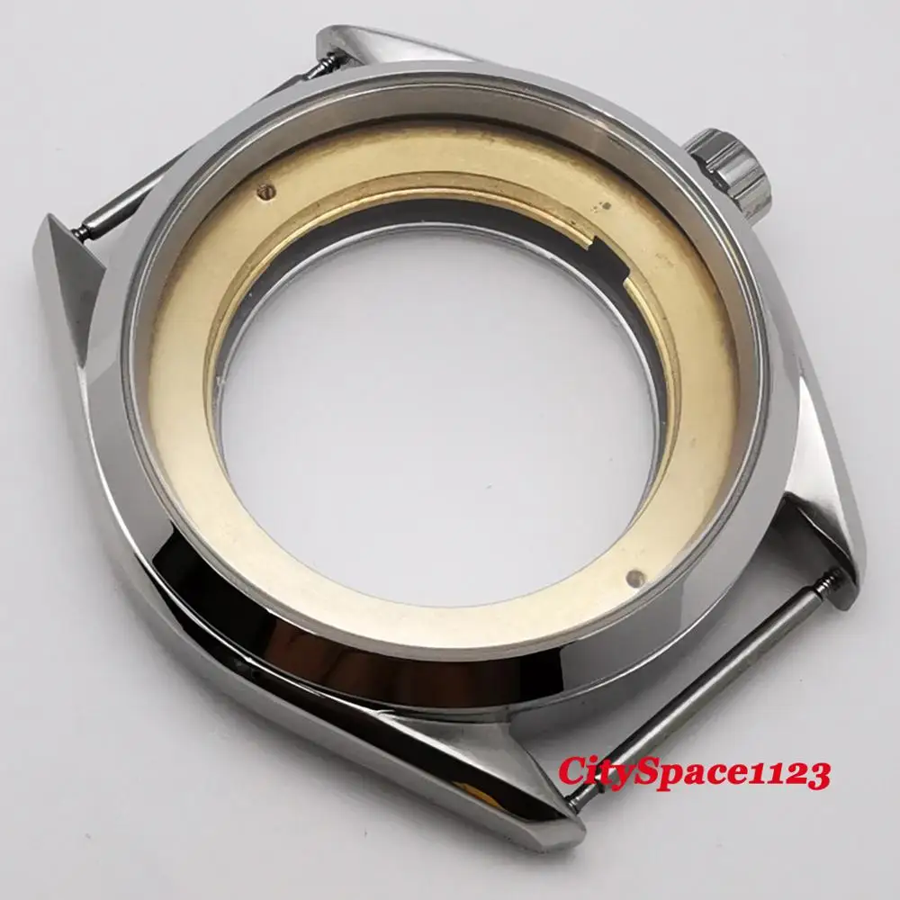 41 мм корпус из полированной нержавеющей стали сапфир часы чехол fit eta 2836 Miyota 8215 ST1612