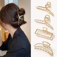 simple metal big hair claw for women hair clip girl hair accessories fashion korean simulation pearl crab clamp hairpins jewelry
