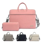 Водонепроницаемая сумка из искусственной кожи для ноутбука, 13,3, 14, 15,6 дюймов, сумка на плечо, сумки для переноски ноутбука, чехол для Macbook Air Pro