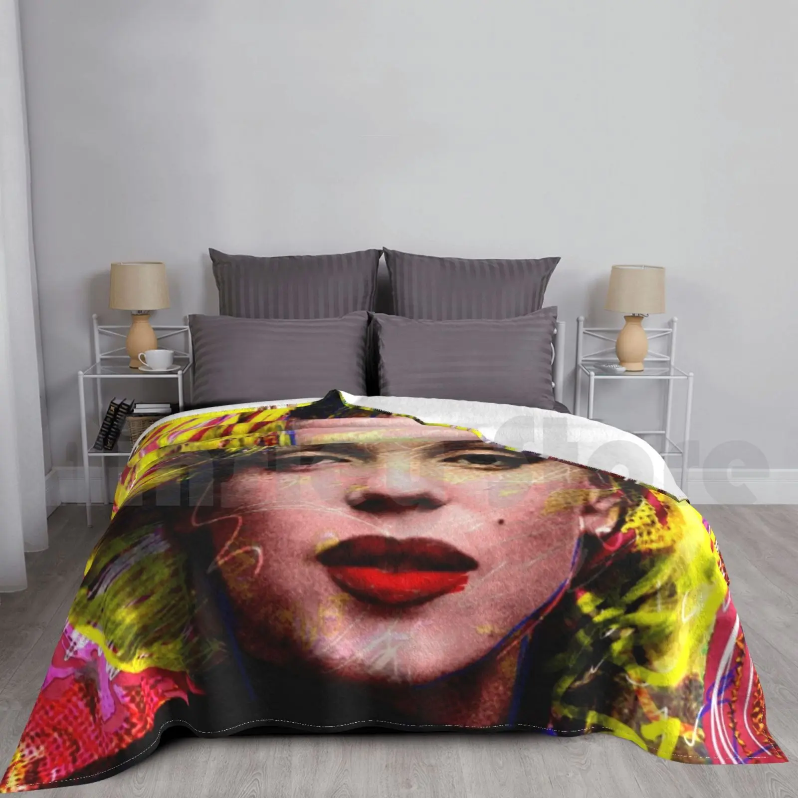 

Одеяло Marilyn Girl Pop Art для дивана, кровати, путешествий, абстрактное современное искусство, лицо Мэрилин Монро, джинсовая норма