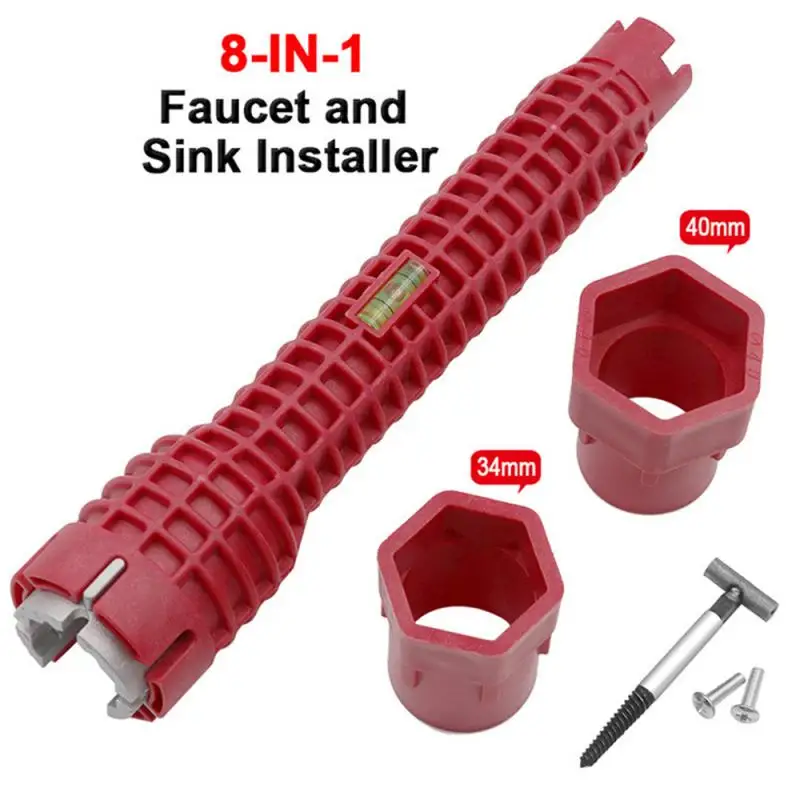

2019 NEW Wrench 8 In 1 Faucet And Sink Installer Double Head Water Pipe Spanner Multi-purpose Wrench Plumbing Toilet Bath Tool