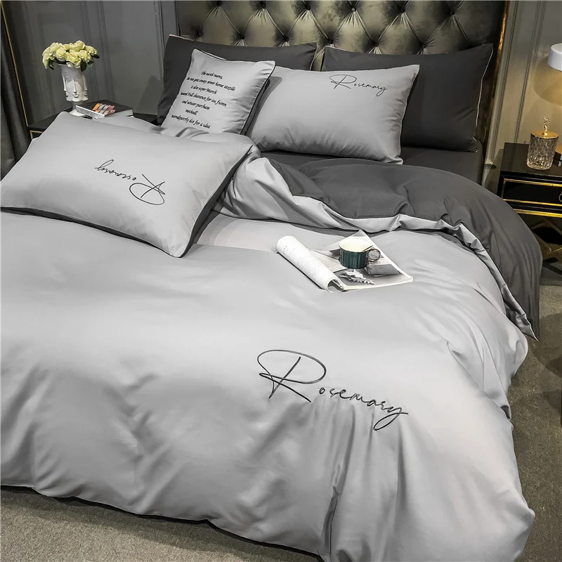 

Nordic Luxury Bedding Set Winter Cotton Simple Conforter King Size Bedroom Bedding Set Ropa De Cama Home Textile DB60CD