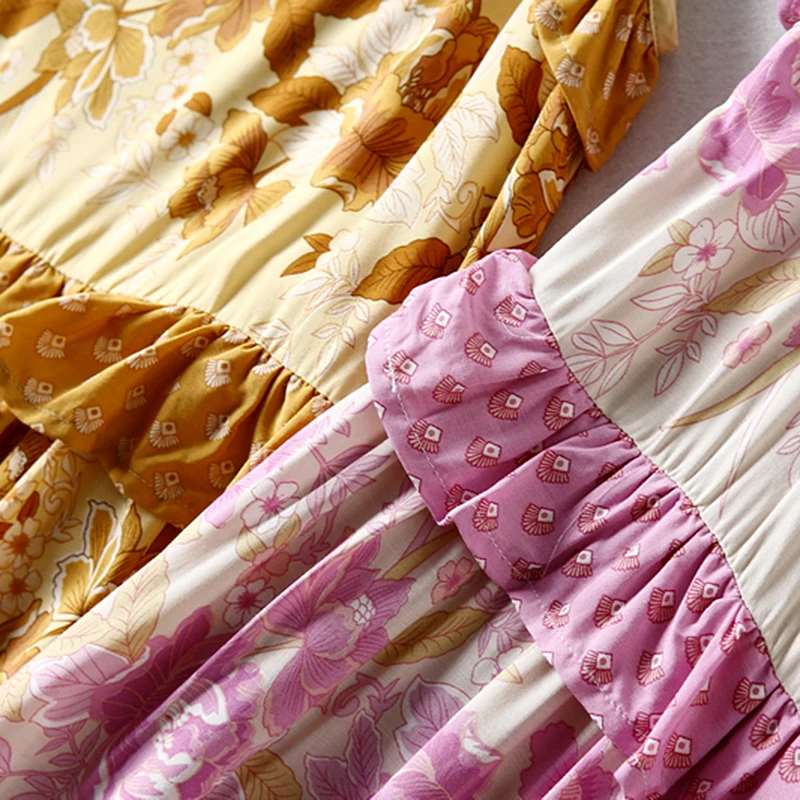 Женское платье на бретельках boho летнее винтажное шикарное с цветочным принтом