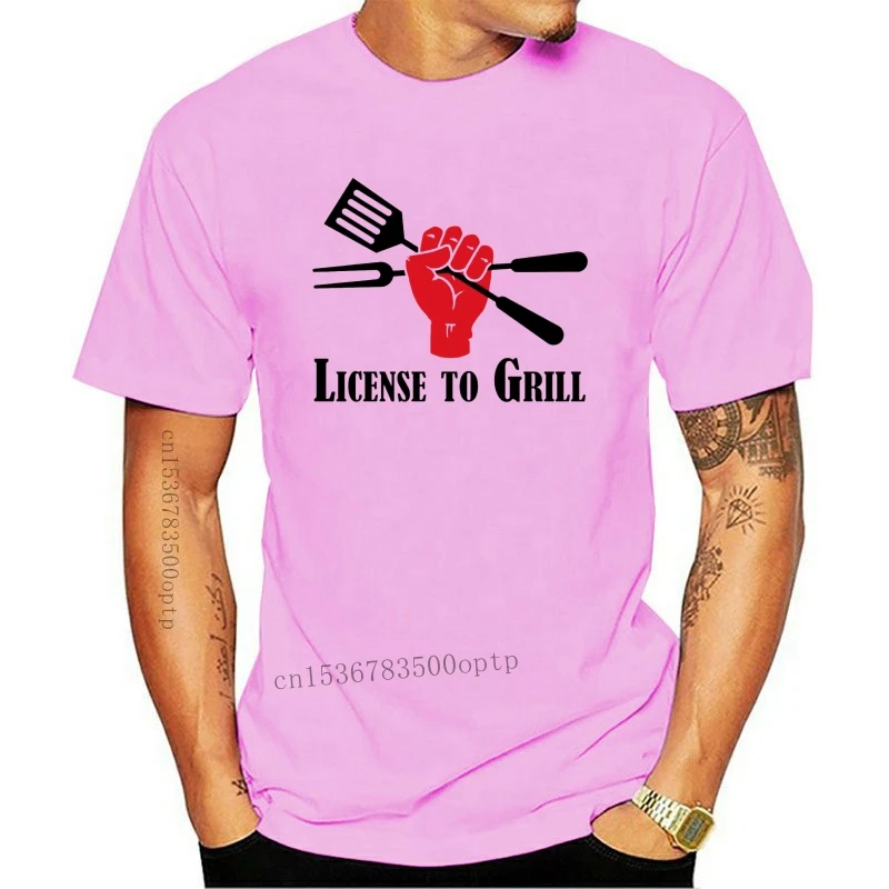 

New Novelty License To Grill BBQ Man T shirt High-Q Unisex Barbecue Lover Streetwear Tee Shirt Cotton S-6XL Plus Size T Shirt