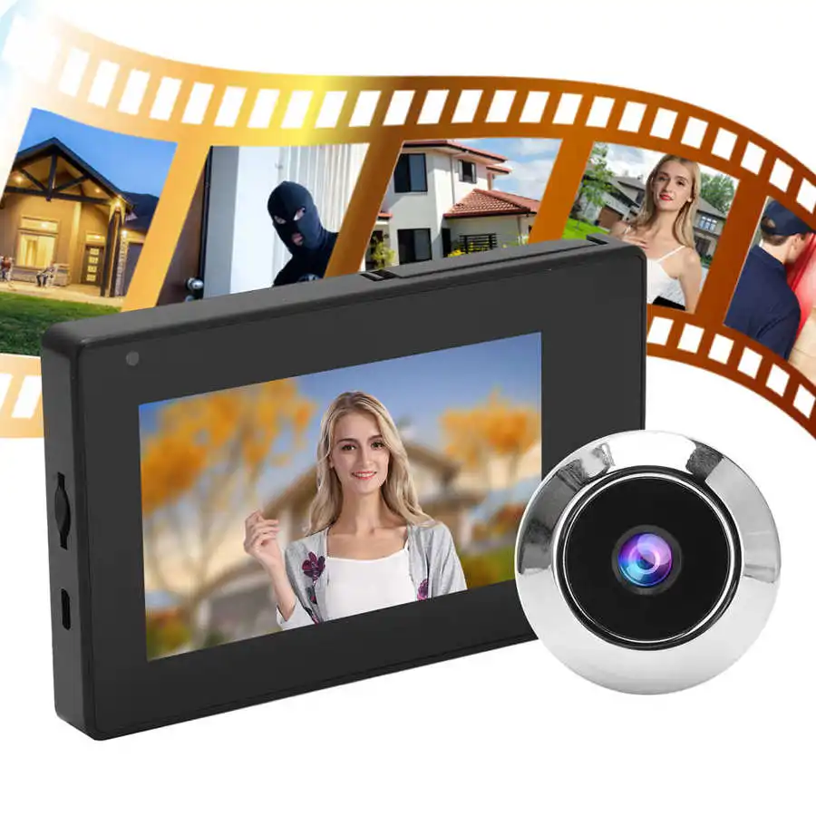 Digital Door Viewer Video Doorbell Smart Wireless 4.3in TFT Color Screen 145 ultra-wide angle for Home Hotel Apartment | Безопасность и