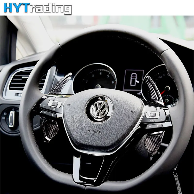 Карбоновое рулевое колесо сдвиг весло расширение Shifters Замена для Volkswagen GOLF 7 Golf7 2015