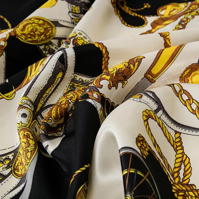 Дешевая винтажная атласная ткань с принтом атласное платье для шарф шитьем L19 |