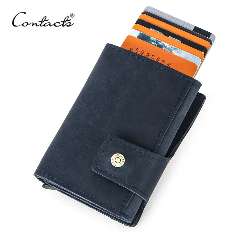 CONTACT'S винтажный кредитный держатель для карт блокирующий кожаный бумажник Crazy