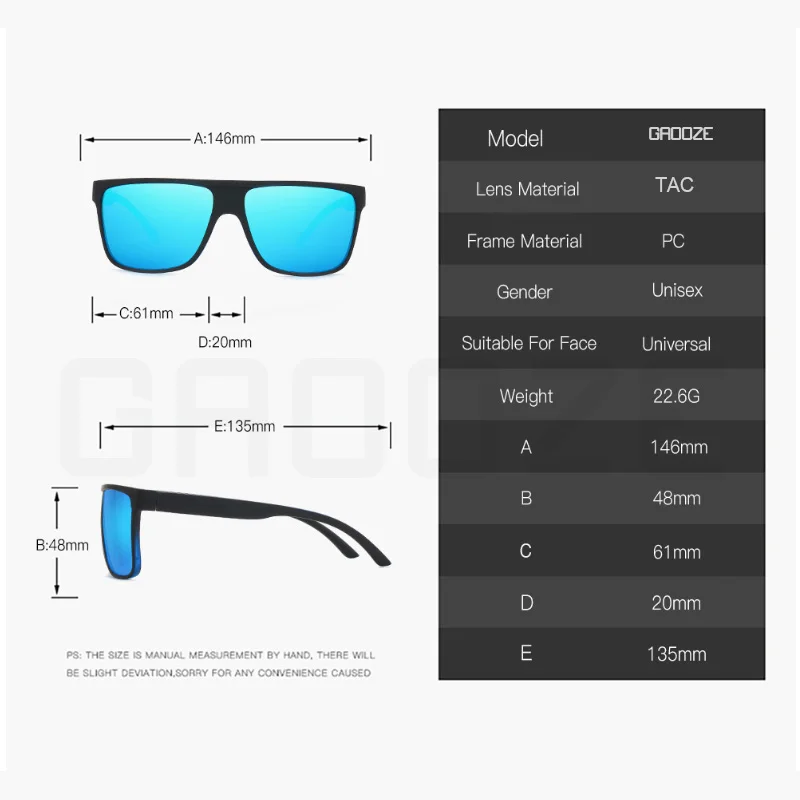 GAOOZE поляризованные солнцезащитные очки для мужчин антибликовые квадратные