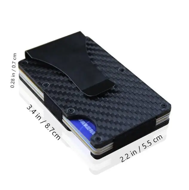 Aluminum/carbon fiber Card Storage Hold Men Stainless Steel Elastic Band Slim Money Wallet Credit Holder Purse | Дом и сад