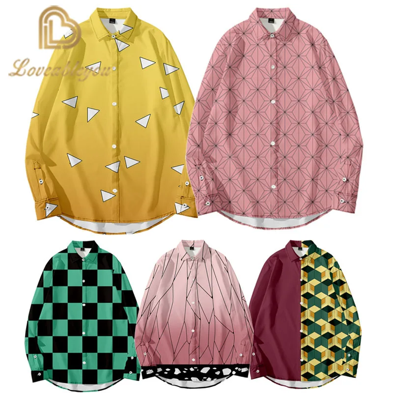 Рубашка с длинным рукавом для мужчин и женщин повседневная сорочка 3D принтом