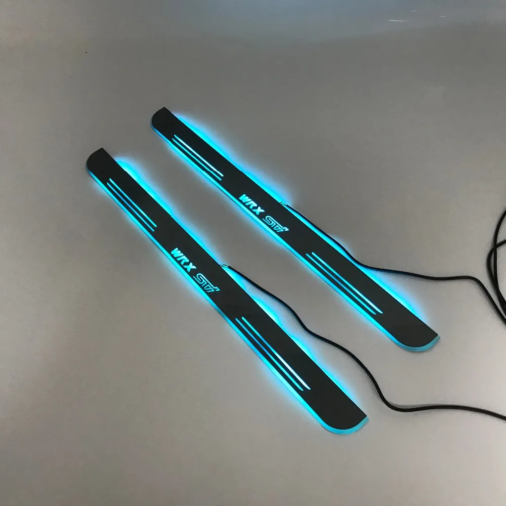 

Express delivery led door sill plate strip welcome light threshold guard protectors for subaru wrx sti