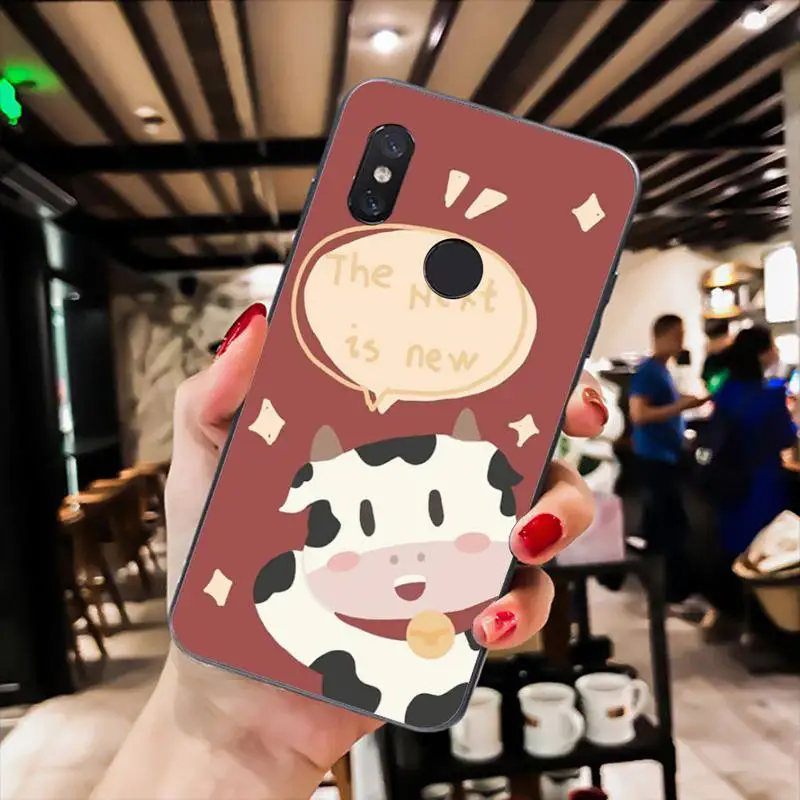 

YNDFCNB happy new year Phone Case for Redmi 9A 8A 7 6 6A Note 9 8 8T Pro Max Redmi 9 K20 K30 Pro Black Silicone Soft TPU Case