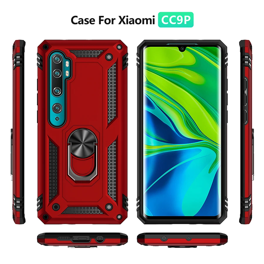 Роскошный чехол для Xiaomi Mi Note 10 Pro CC9 силиконовый бронированный бампер пальца