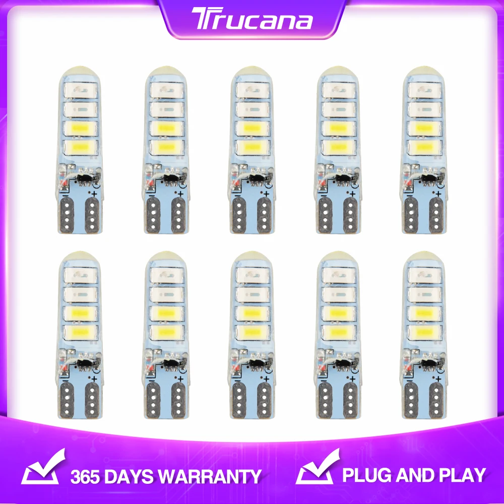 

10 шт., светодиодсветодиодный лампа-Стробоскоп T10 W5W T10 LED 194 168 с силикагелем