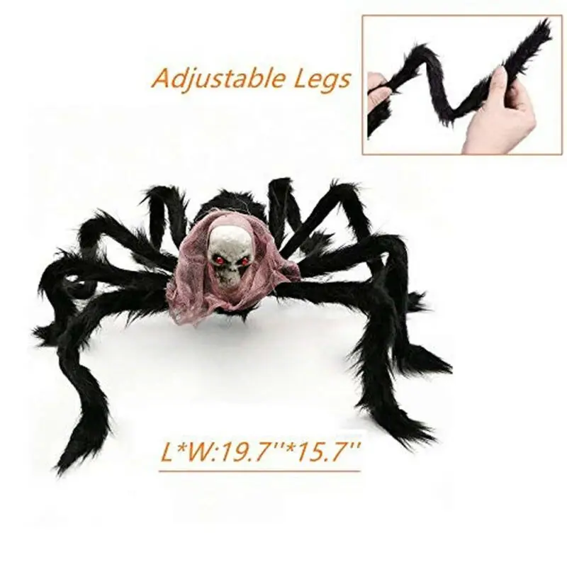 Новый большой череп Хэллоуин плюшевые гигантские паук украшения дом с