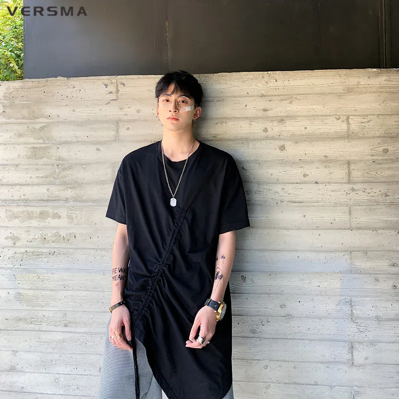 

Футболка мужская летняя, с лентами и коротким рукавом, в стиле Харадзюку