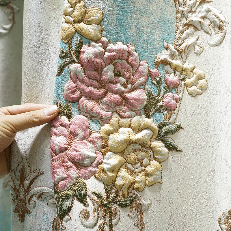 Европейский Топ 4D рельефный большой цветок плотные затемненные оконные