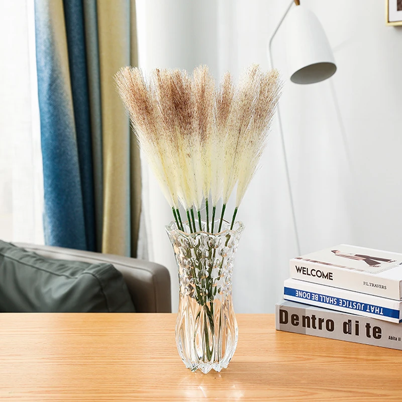 

5pcs Silk Reed Artificial Flower 50cm Real Touch Flower Bouquet Fake Plant For Wedding Christmas Decoration Home Garen Deco