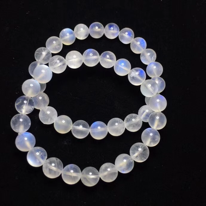 Естественный синий свет лунный камень хрустальные прозрачные круглые бусины