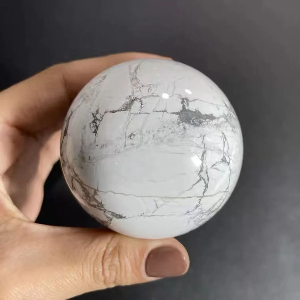 

1Pc Howlite Ball Polishing Crystal Stone Sphere Nature Mine Energy Quartz Wand For Healing Decor