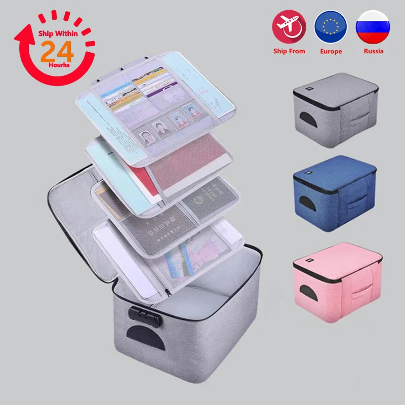 

High Capacity Briefcase Heighten Multifunction Storage Documents Bag Office Certificate File Organization Package Accessories