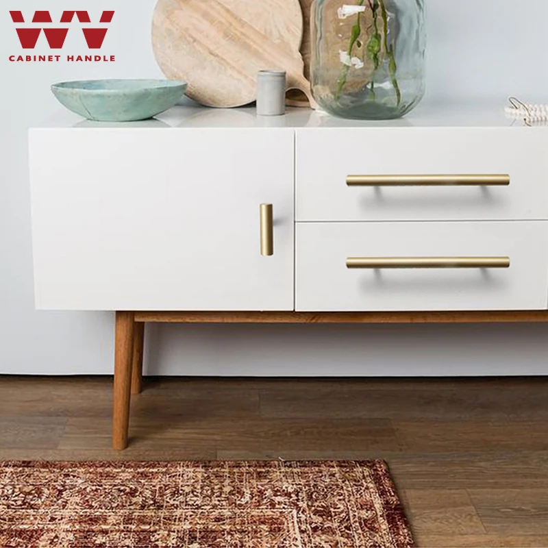 WV современная ручка для шкафа T shape 192 мм темное золото шкаф из цинкового сплава