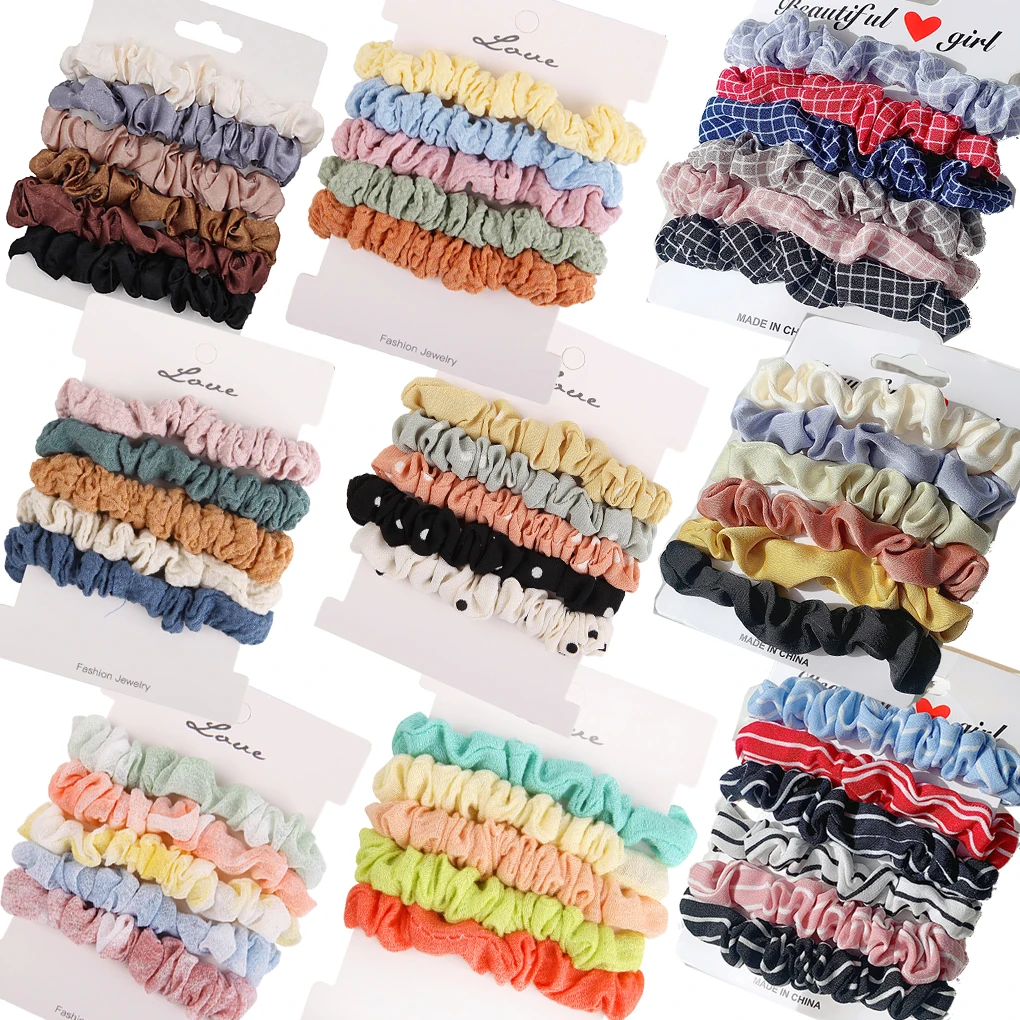 

5/6Pcs Hair Scrunchies Velvet Satin Hair Ring Rope Head Rope Ponytail Holder for Women Girls Hairbands Hairband Hair Accessories