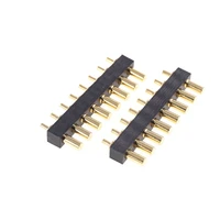 50 pcs contact pad 8 pin 2 54 grid straight pcb 5 8 mm heigh target connector concave face throug holes female pogo pin