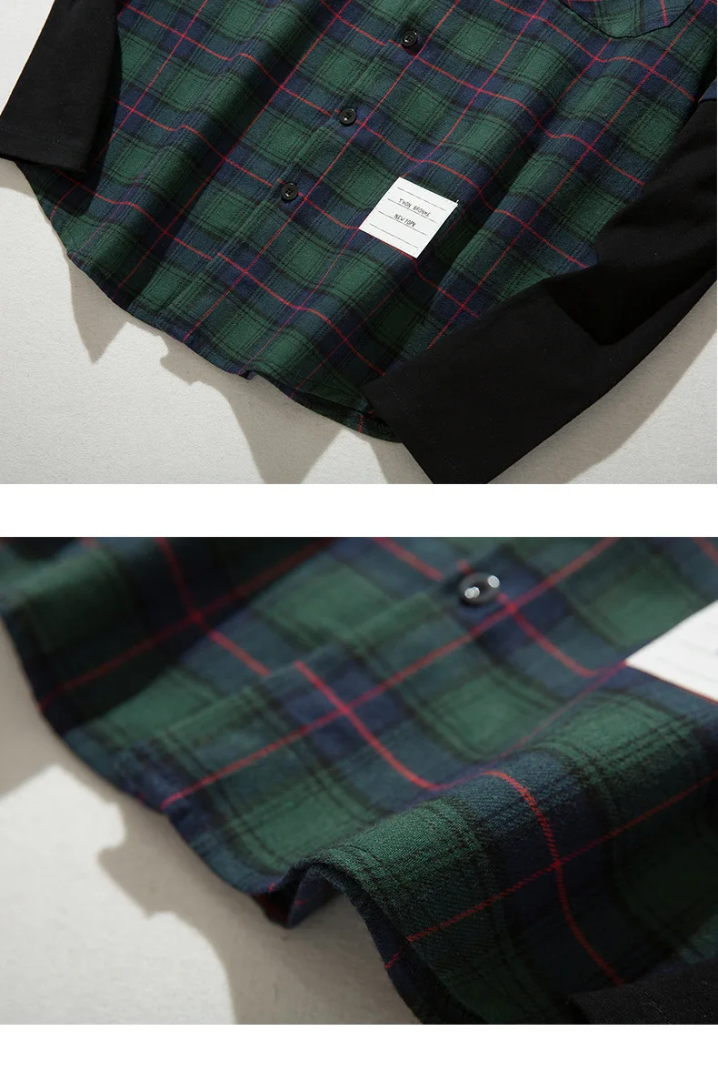 Весна-Осень 2020 зеленая и красная одежда брендовая Повседневная клетчатая