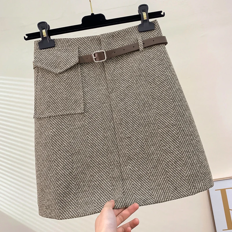 А силуэт Сексуальная Высокая Талия клетчатая Мини Короткая юбка Повседневное