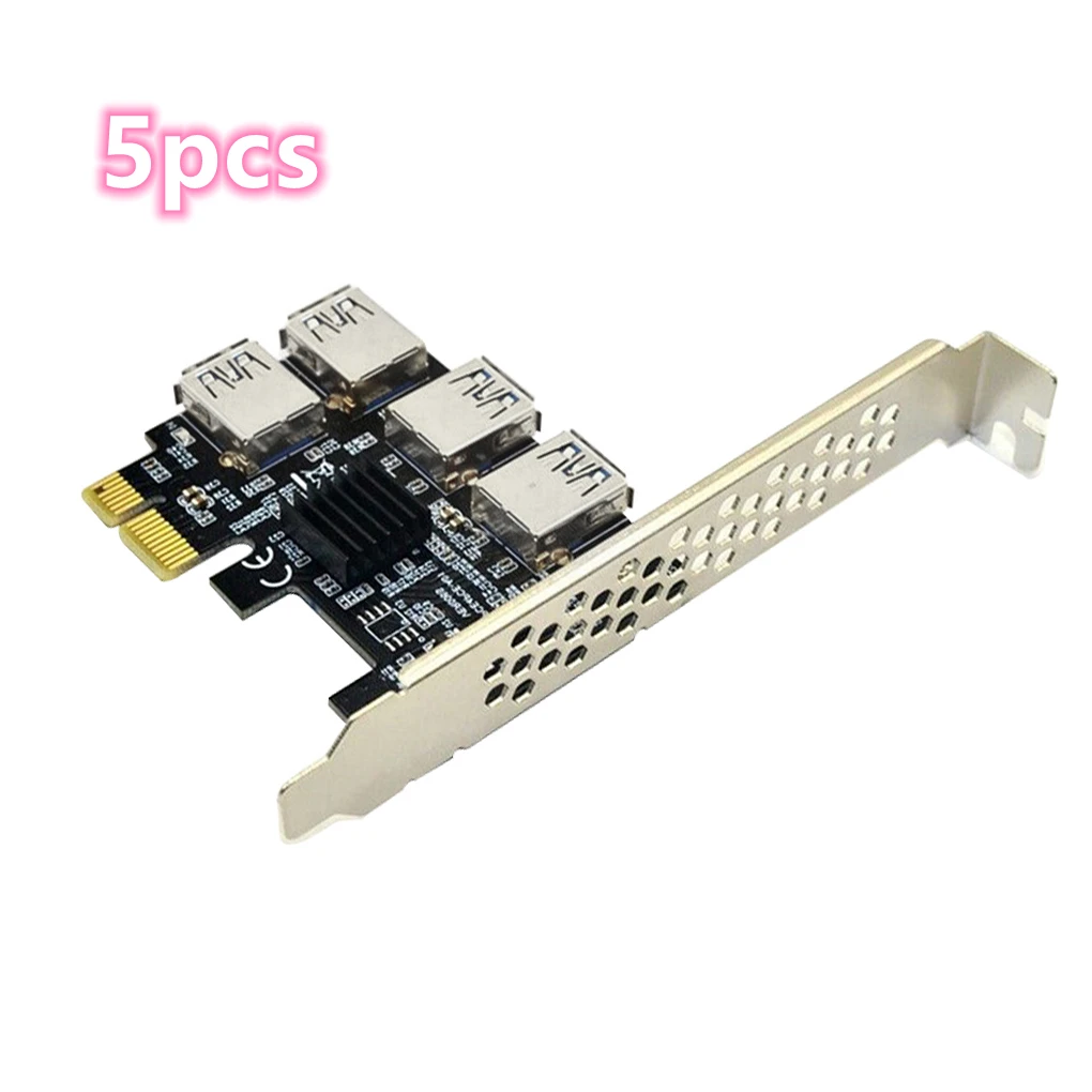 

5/10pcs Gold PCIE PCI-E Riser Card 1 to 4 USB 3.0 Multiplier Hub X16 PCI Express 1X 16X Adapter For Bitcoin ETH Mining Miner