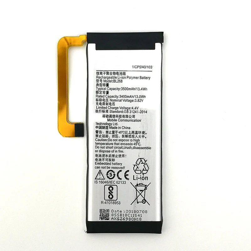 Аккумулятор BL268 для Lenovo ZUK Z2 Z2131 новый аккумулятор 3500 мАч + номер отслеживания |