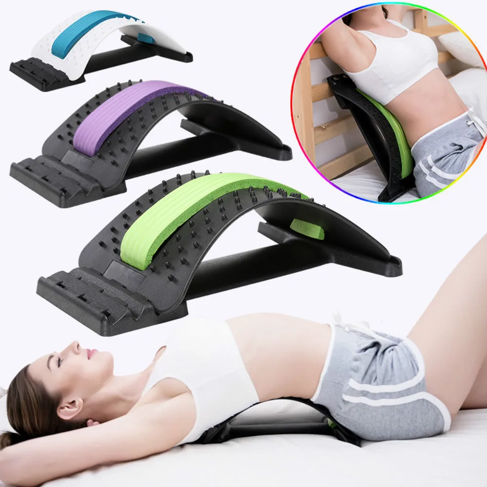 

1pc Stretch Equipment Back Massage Stretcher Stretching Device Waist Neck Relax Pain Relief Chiropractic Fitness Lumbar Support