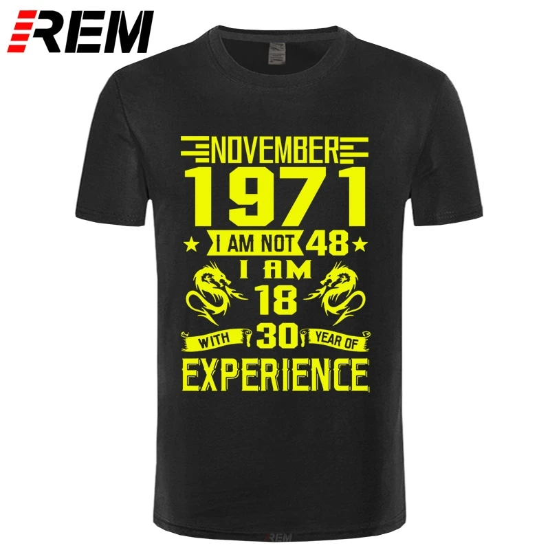 REM ноябрь 1971 года Мужская футболка с коротким рукавом принтом Повседневная мода