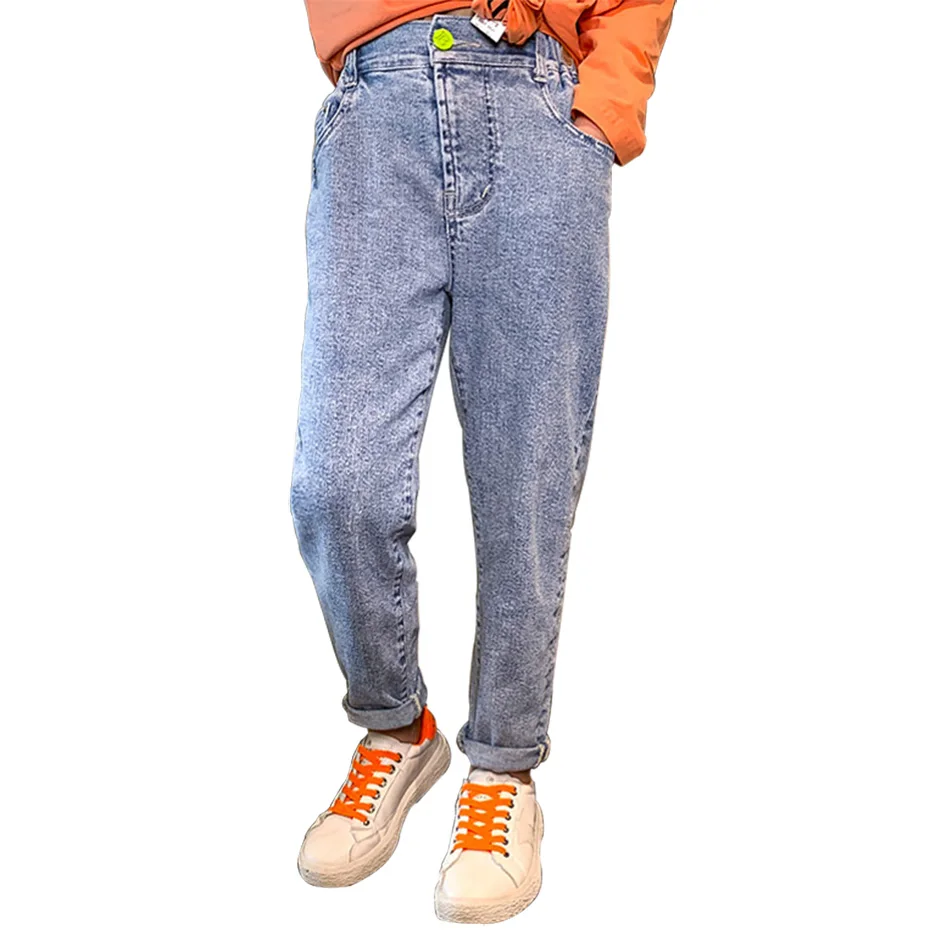 Джинсы для девочек новинка 2020 детские джинсы Повседневные узкие одежда