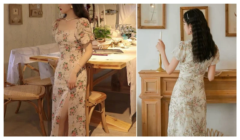 Exquisite bestickten chiffon stoff mit kleine floral bedruckte stoff nähen material für cheongsam high-end-kleidung – Detail 14