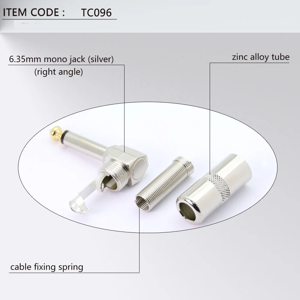1pc 635mm male mono stecker stecker 14 rechtwinklig stecker 6 ecken mit frühling 63mm jack für elektrische gitarre pedal free global shi