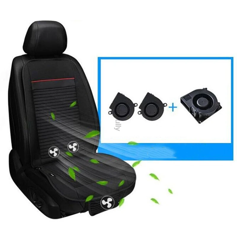 Summer Fan Cool Seat Cushion 3 Fans Single Cold Pad 12V Cooling Pad for Car Cushions Cool Down Ventilated Seat Cushion  b0121