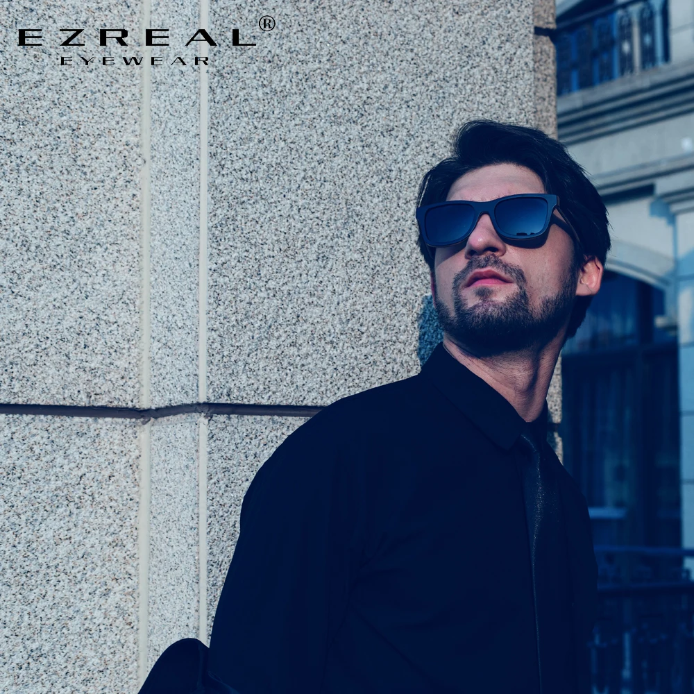 EZREAL брендовые Дизайнерские деревянные солнцезащитные очки Новые Мужские