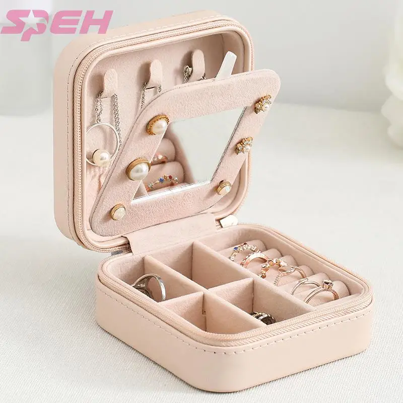 

Портативный полиуретановый Свежий Простой шкатулка для ногтей, маленькие серьги, кольца, разноцветная Коллекционная коробка