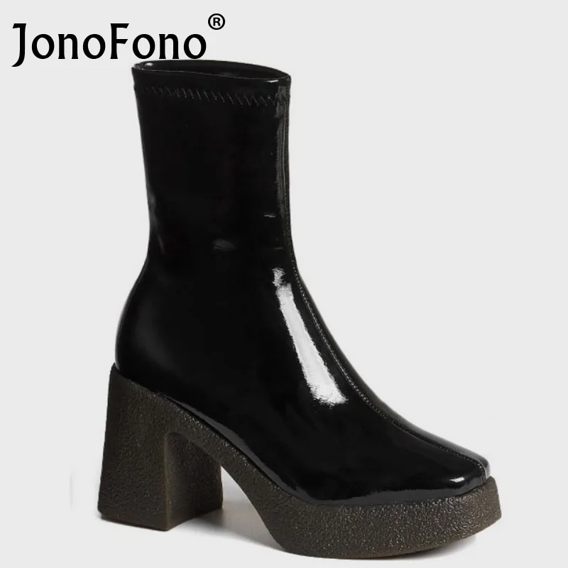 

Женские короткие ботинки на толстом высоком каблуке, размеры 34-39