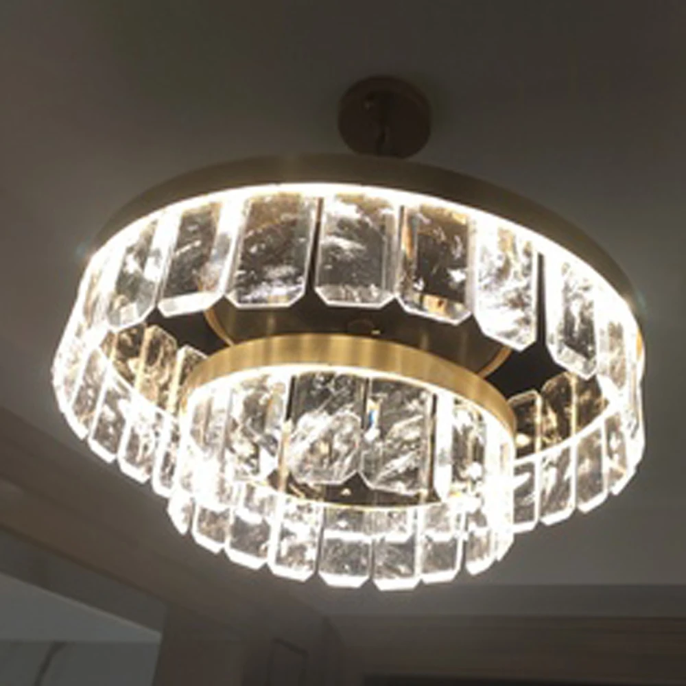 Современный золото хрустальная люстра освещение светодиодные плафоны освещения