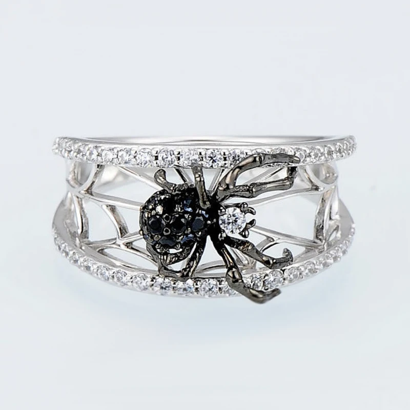 Женское кольцо Delicate 3D Black Spider Zircon уникальные вечерние кольца модные ювелирные