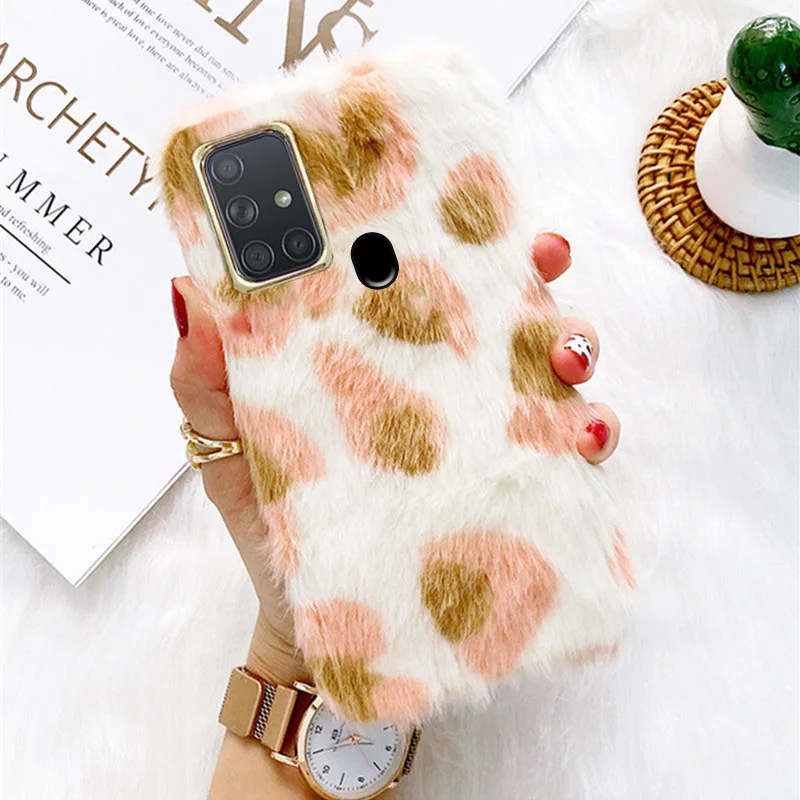

For Samsung A21s Case Warm rabbit Fluff back cover galaxy A12 M12 M13 A13 A23 A50 S22 S21 S20 A22 5G A10 A7 A5 2017 Phone Case